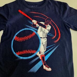 The Children's Place Navy Blue Baseball Graphic  Short Sleeve Tee Size 10/12